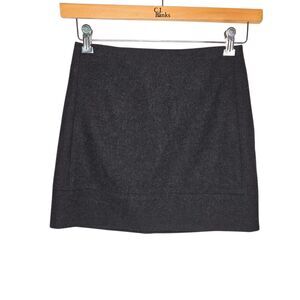 J.Crew Double Serge Heather Charcoal Gray Wool Blend Mini Skirt - Size 0